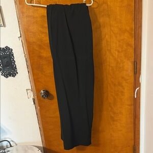 Black Straight-Leg Pants with Subtle Pocket Trim